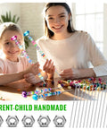 Mother and daughter beading with Stainless Steel 4mm Threaded Rods With Hex Nuts Set For Garden Stakes And Beaded Projects, 12 Rods And 12 Nuts, Fully Threaded 16 Inch Length, DIY Friendly Outdoor Hardware For Sturdy Garden Support.