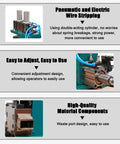 Get this Top-Tier Pneumatic Wire Stripper Machine For Precise Inner And Outer Cable Stripping, showcasing dual-action cylinder and adjustment features.