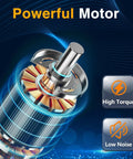 Powerful motor with high torque and low noise features on display
