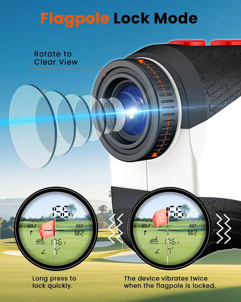 High Precision Golf Rangefinder With Slope, Measures Up To 1200 Yards At 0.5 Yard Accuracy, 7X Magnification, Flag Lock Vibration