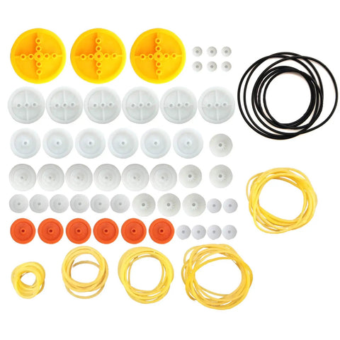 2mm Hole Plastic Belt Pulley Gear Set Modulus Bundle For DIY Robots RC Cars Toy Planes And Models Dope Belt And Pulleys Kit With 6mm To 36mm Pulleys And 20mm To 45mm Belts Easy Install For Makers