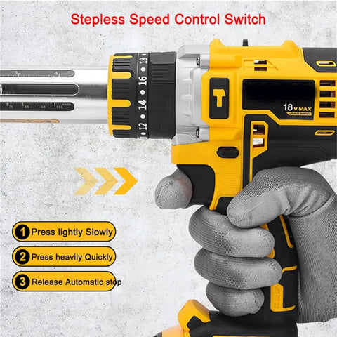 Eiwitany Electric Wire Stripping And Cutting Machine Adjustable Speed Copper Cable Cutter Tool Compact Portable Auto Peeler, stepless speed control switch shown.