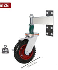 Heavy Duty 6 Inch Gate Wheel With 500 Pound Load Capacity, 360 Degree Swivel Gate Caster, Spring Loaded, Metal Tube Gate Wheel
