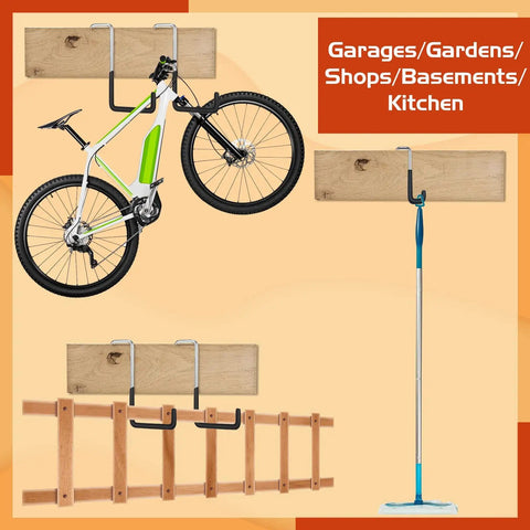 18 Piece Heavy Duty Rafter Hanger Hook Set S Shaped Galvanized Steel No Screws Required For Easy Garage Organization With Large Medium Small Hooks Perfect For Ladder Bike Fence Storage Durable Rust Resistant