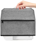 Oxford Cloth Sewing Machine Dust Cover With Accessories Pouch, hand holding handle, covers serger, dust proof and durable.
