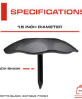 Hella Durable 50 Pack Of 1 5 Inch Iron Clavos Matte Black Decorative Nails with 1.5 inch diameter for rustic projects.