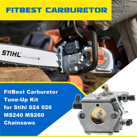 Carburetor Tune Up Kit Replacement For Stihl 024 026 MS240 MS260 Chainsaws Walbro WT194 WT1941 HU136A HS136A Full Rebuild Kit