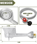 High Pressure Cast Iron Propane Burner Head With 0-20 Psi Adjustable Regulator And 4.1 Ft Hose Brass Fitting for outdoor use