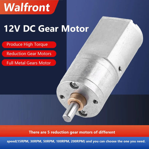 12V DC Geared Motor With 100 RPM Metal Reduction For DIY Toys, RC Cars And Robots, High Torque Electric Drive Motor