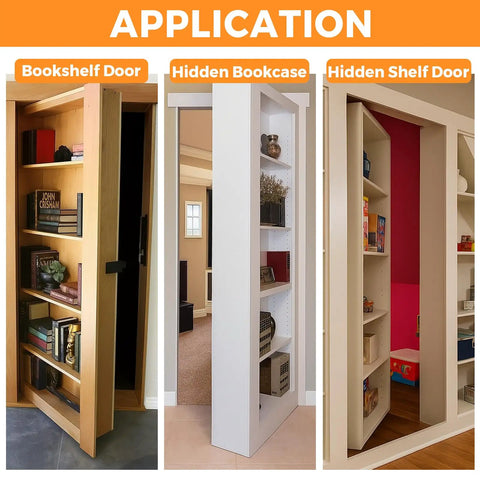 Heavy Duty Wood Door Pivot Hinges Self Closing 360 Degree Shaft Stainless Steel Pivot Hardware application on bookshelf doors