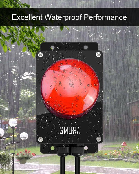 Heavy Duty Sump Pump Alarm High Water Level Alert 110dB IP67 Waterproof For Indoor Outdoor Use Loud Flood Warning With Red LED Indicator Easy Mount Durable Alarm System For Basement Protection, red LED, outdoor rain