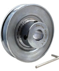 Single Groove V Belt Pulley Four Inch Outside Diameter Three Quarter Inch Bore Motor Pulley For A B 5L 4L Belts Carbon Steel Zinc Plated