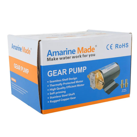 Drop Straight In With This Built Tough Self Priming 12 Volt Oil Scavenge Gear Pump That Shreds Viscous Fluids Fast Through Remote Turbo Systems For Snappy Engine Drains in box.