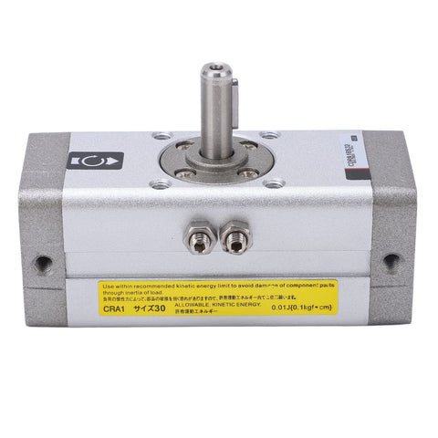 Front view of Pneumatic Rotary Actuator With Alloy Body And Double Sealing For Heavy Duty Performance Aluminum Rack Type Swing Air Cylinder, Model CDRA1BS32-180