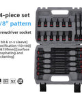 Dope 24 Piece Impact Socket Set With Star Bits T10 To T60 For Heavy Duty Car Repairs And Machine Work Plus Crv Steel Deep Sockets In Blow Mold Case, 3/8 pattern