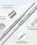 Heavy Duty Drawer Slides Beefed Up Full Extension Ball Bearing Rails 150 LB Load for tool boxes and drawers, zinc plated steel tracks.