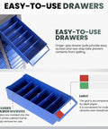 Hella Sturdy Heavy Duty Parts Cabinet With Seventy Five Drawers 860 Lb Capacity solid steel drawers with dividers for organized storage.