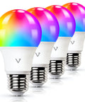Smart LED Bulbs 4 Pack With WiFi 2 4GHz and Bluetooth 5.0 No Hub Needed Compatible With Alexa and Google Dimmable RGBW Color