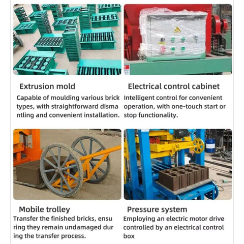 Heavy Duty Concrete Block Making Machine For Industrial Brick Production Built Tough To Crank Out Construction Grade Blocks All Day showing extrusion mold, electrical control cabinet, mobile trolley, and pressure system.