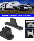 2X T Shape Door Retainer Kit Black Plastic Door Stop Catch Holder Set For Camper RV Motorhome Caravan Campervans Easy Install Durable