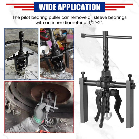 Three Jaw Bearing Puller Set For Cars, SUVs, And Bikes Internal And External Puller Tool in various applications