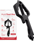 Pocket Ready Five In One EDC Keychain Tool With Box Opener Ruler Pry Bar Phillips And Flat Head Screwdrivers Built For Everyday Carry On The Go Gear Junkies Will Appreciate shown with packaging showing multi-tool functions.