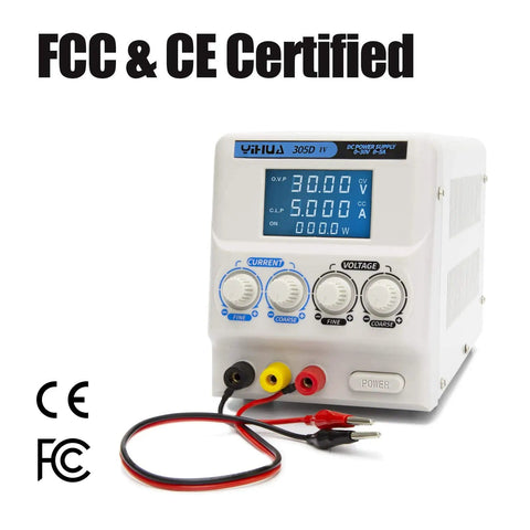 Regulated Variable DC Bench Power Supply 0 To 30V And 0 To 5A Low Noise Switch Mode With Alligator Clips Pro Grade