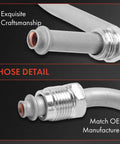 Close-up view of Power Steering Pressure Hose Line Assembly For Chevrolet Silverado 2500 3500 Suburban And GMC C2500 Cadillac Fits 4.3L 5.0L 5.7L Engines, Pump To Rack, With O Ring, Plug And Play Fit, showing exquisite craftsmanship and OE match.