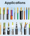 Front view of assorted ceramic wire connectors (porcelain twist caps) and cables in multiple colors for electrical repairs.