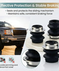 Silicone Brake Caliper Slide Pin Bushing Kit For Front Disc Brakes Calipers 4 Piece Heavy Duty Hardware Set OEM 19203508 shown
