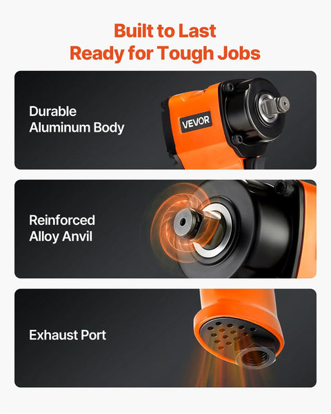 Shop Ready 1 2 Drive Pneumatic Impact Wrench Unleashes Killer 738 Ft Lbs with durable aluminum body and reinforced alloy anvil.