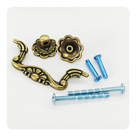 Antique Bronze 3 Inch Center To Center Drop Drawer Pulls, 6 Pack Bail Cabinet Handles For Furniture Cupboard Kitchen Door