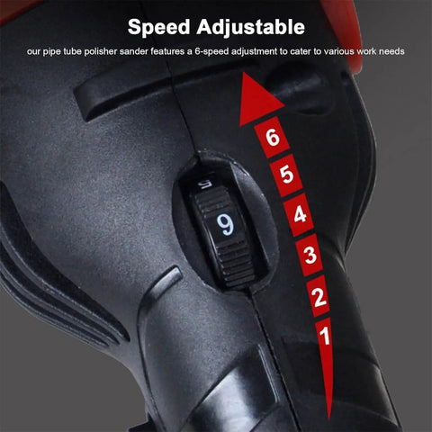 Speed adjustment dial for the GVBNOTT Pipe Tube Polisher Sander With 50 Sanding Belts And Protective Cover, featuring 6 settings.