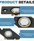 Magnetic Door Ball Catch Set, 8 Pack for Top Of Doors And Invisible Cabinets with brass case and stainless steel panel.