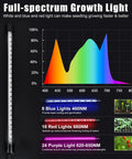 Graph showing full-spectrum growth light performance for 60 Cell Self Watering Seed Starter Tray With Grow Light And Heat Mat