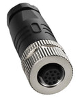 Close-up of a 12 Pin M12 A Code Aviation Connector Male 12mm Circular Socket Waterproof Plug for Automation Sensors 30V 1A IP67 Rated