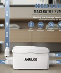 Powerful 450W Macerator Pump With Three Inlets And One Outlet For Sinks Laundry And Basement Drains Not For Toilet High Flow Pump