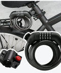 4ft 5 Dial Resettable Bike Lock Cable With Quick Release Mount on bike seat post