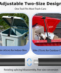 Adjustable Hands Free Trash Can Lid Holder For Dumpsters Hella Sturdy Contactless Stand with sizes 18in and 30in for indoor and outdoor bins.