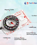 Hiking And Backpacking Compass For Quick Navigation Dope Field Tool with 360 Degree Bezel And Liquid Filled Needle.