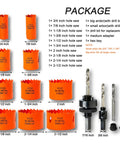 All In One Hole Saw Kit For Wood Metal And Plastic, Built Tough Bi Metal Cutter Set, 10 Piece With Arbors, Pilot Bits, Hex Key