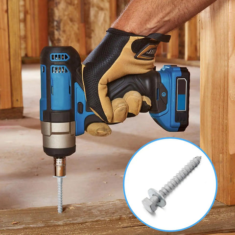 Heavy Duty Wood Lag Screws Kit Three Eighths Inch By Three Inches Hex Head Lag Bolts With Washers Hot Dip Galvanized Four Pack