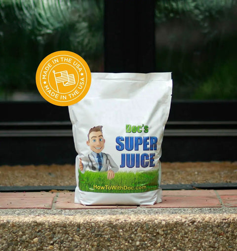 All In One Soluble Lawn Fertilizer With Humic Acid And Sea Kelp, Fast Acting Feed For Deep Green Grass, Complete Lawn Nutrition, Ideal As A Supplement To Your Fertilizer Program, Treats Up To Two Acres At Half Rate. white bag on patio