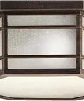 Outdoor Ceiling Light Fixture, 3-Light Prairie Rock Finish With White Etched Linen Glass, Damp Location Rated, 6.75 Inch Height