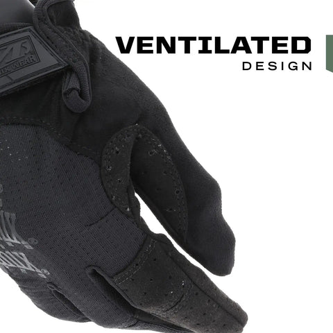 Specialty Vent Tactical Gloves With Breathable Mesh And Palm Ventilation, X Large, Covert Black, ventilated design close-up