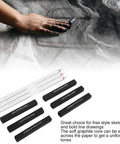 White Charcoal Pencils Sketching Set For Beginners And Pros with wooden handles, ideal for bold sketches and art projects.