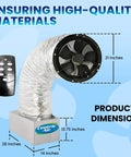 Ultra Quiet Whole House Fan With Remote Control features dimensions of 21 inches fan, 28 inches duct for efficient cooling.