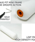 Heavy Duty 4 Inch Foam Paint Roller Covers 576 Bulk Case Shedless Design Super Slick Roll For Cabinet Doors And Trim Detailing Oil Water Based Paint Zero Mess Workshop Finish, high density foam roller end with orange hub.