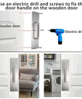 16 Inch Stainless Steel Door Handle Pull Push Set In Silver, Rust-Resistant And Durable, Easy Install, No-Fuss Setup For Quick Replacement, Heavy-Duty Hardware For Interior And Exterior Doors, Sleek Modern Lever Style For Everyday Use on wooden door