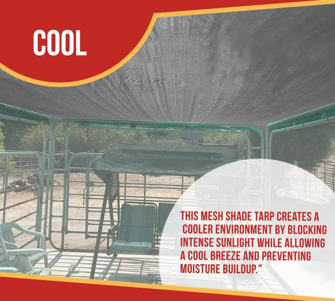 12x24 Ft Black 70 Percent Shade Mesh Tarp With Grommets covering outdoor patio area, providing shade and privacy.